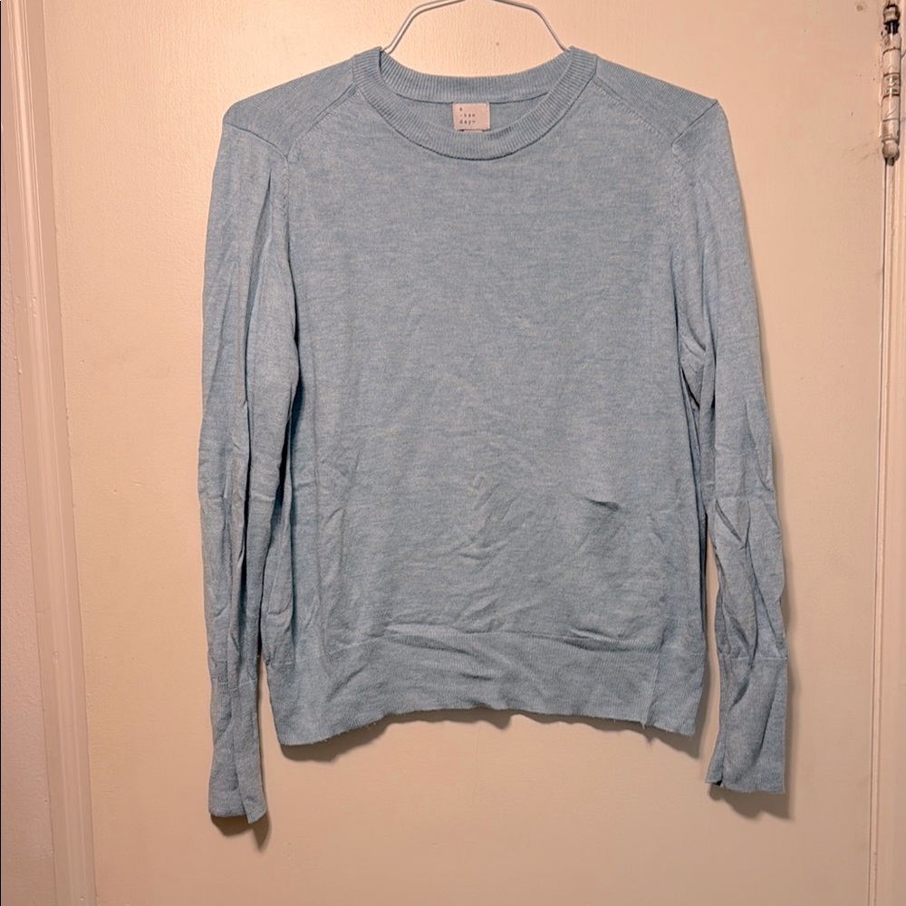 A New Day Sky Blue Knit Top